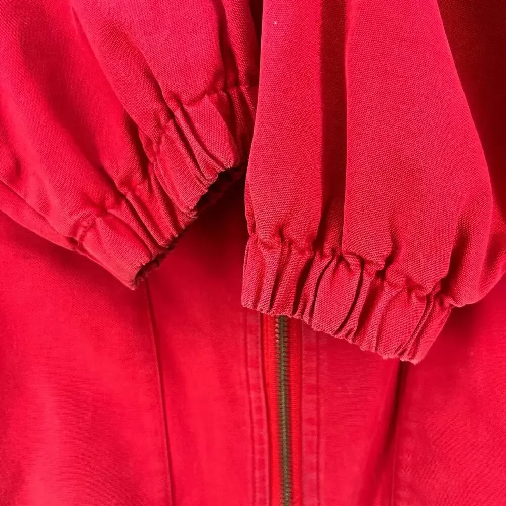 Eddie Bauer Jacket Women's Large Red Plaid Lining Hooded Vintage Preppy Normcore - Picture 4 of 14